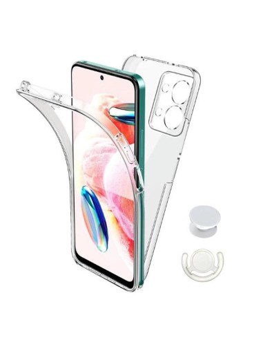 Kit Capa 3x1 360° Impact Protection + 1 GripHolder + 1 Suporte GripHolder Branco Phonecare para Xiaomi Poco X6 - Transparente/Br