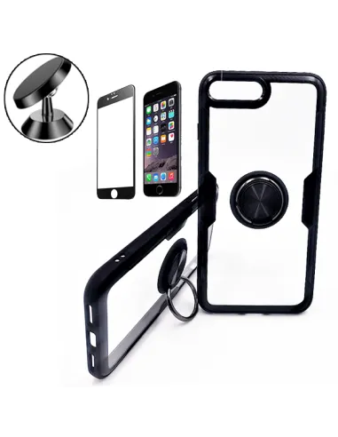 Kit Capa 3x1 Clear Armor + Vidro Premium Full Cover + Suporte Magnético para iPhone SE 2022