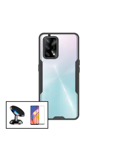 Kit Capa 3x1 Clear Armor + Vidro Premium Full Cover + Suporte Magnético para OnePlus Nord N200 5G