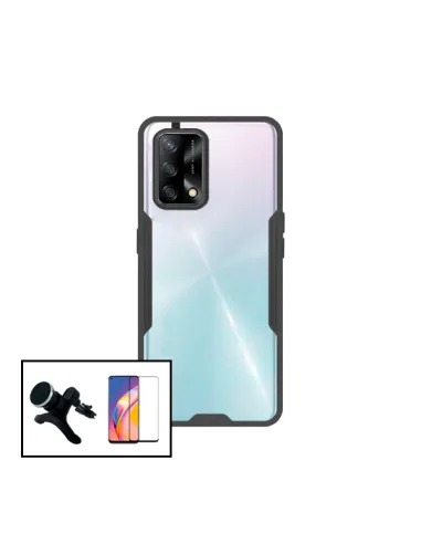 Kit Capa 3x1 Clear Armor + Vidro Premium Full Cover + Suporte Magnético Reforçado para Oppo A74 5G