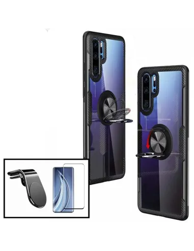 Kit Capa 3x1 Clear Armor + Vidro Premium Full Cover + Suporte Magnético L para Huawei Honor 10