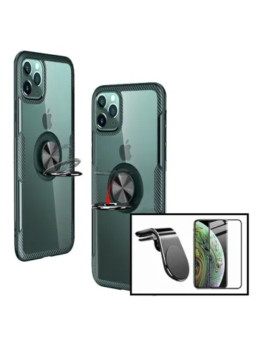 Kit Capa 3x1 Clear Armor + Vidro Premium Full Cover + Suporte Magnético L para iPhone 11