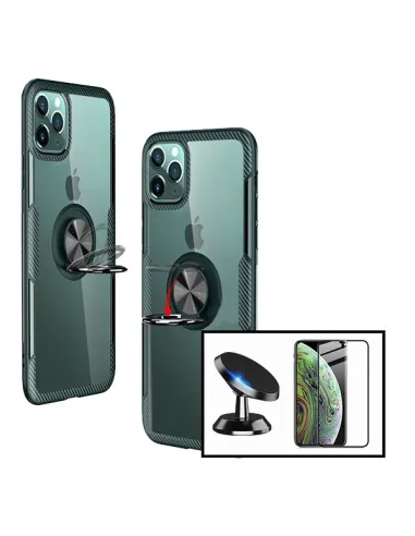 Kit Capa 3x1 Clear Armor + Vidro Premium Full Cover + Suporte Magnético para iPhone 11