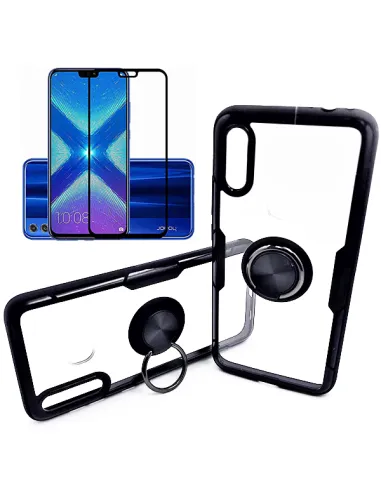 Kit Capa 3x1 Clear Armor + Vidro Premium Full Cover para Huawei Honor 8X