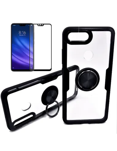 Kit Capa 3x1 Clear Armor + Vidro Premium Full Cover para Xiaomi Mi 8 Lite