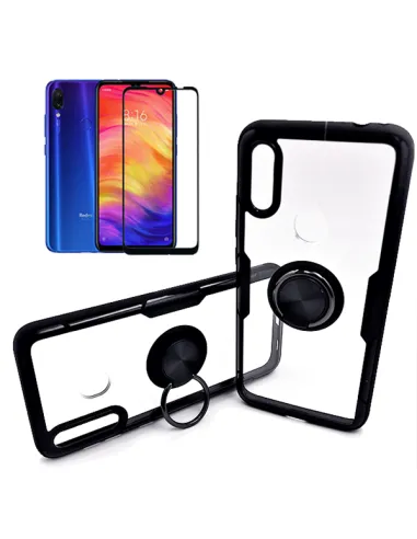 Kit Capa 3x1 Clear Armor + Vidro Premium Full Cover para Xiaomi Redmi 7