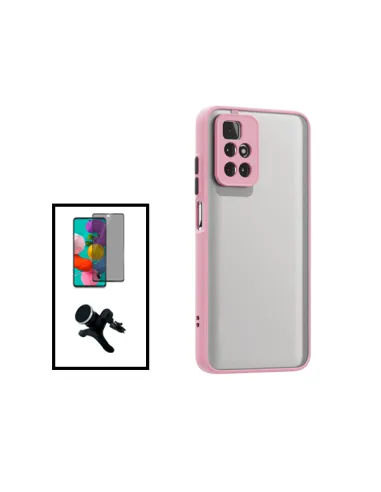 Kit Capa Camera Protection + Película Anti-Spy + Suporte Magnético Reforçado para Xiaomi Redmi Note 11T 5G - Rosa