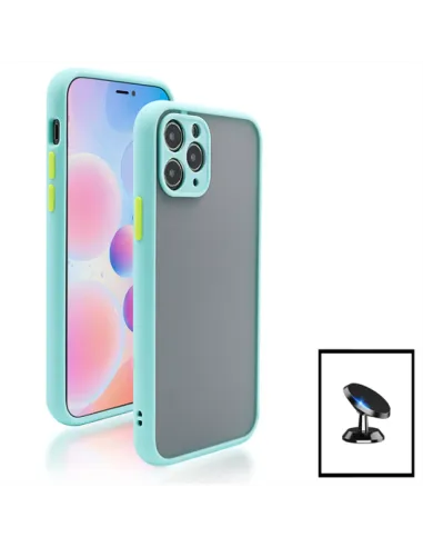 Kit Capa Camera Protection + Vidro Temperado Premium + Suporte Magnético para iPhone 11 - Azul Claro