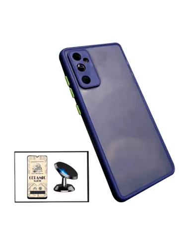 Kit Capa Camera Protection + Vidro Temperado Premium + Suporte Magnético para Samsung Galaxy A13 - Azul