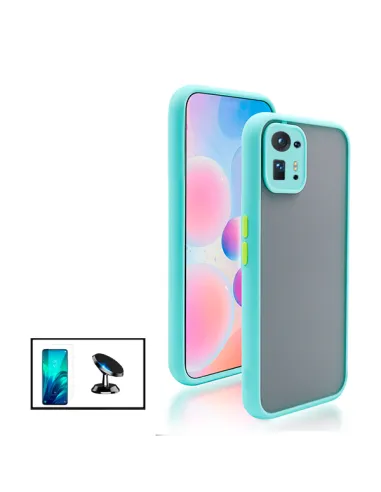 Kit Capa Camera Protection + Vidro Temperado Premium + Suporte Magnético para Xiaomi Mix 4 - Azul Claro