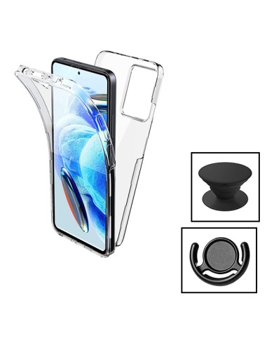 Kit Capa 3x1 360° Impact Protection + 1 GripHolder + 1 Suporte GripHolder Preto Phonecare para Xiaomi 13T Pro - Transparente/Pre