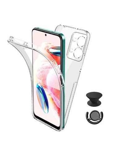 Kit Capa 3x1 360° Impact Protection + 1 GripHolder + 1 Suporte GripHolder Preto Phonecare para Xiaomi Poco X6 - Transparente/Pre