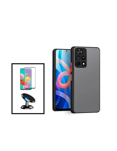 Kit Capa Camera Protection + Vidro Temperado Premium + Suporte Magnético Xiaomi Poco M4 Pro - Preto