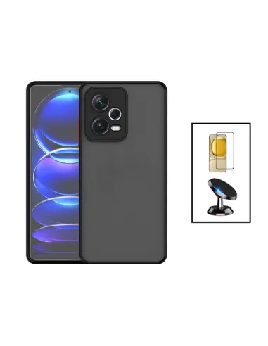 Kit Capa Camera Protection + Vidro Temperado Premium + Suporte Magnético Xiaomi Poco X5 - Preto