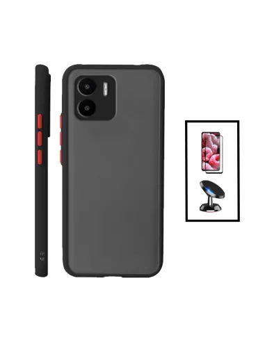 Kit Capa Camera Protection + Vidro Temperado Premium + Suporte Magnético Xiaomi Redmi A2 - Preto