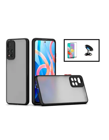 Kit Capa Camera Protection + Vidro Temperado Premium + Suporte Magnético Xiaomi Redmi Note 11 Pro+ - Preto