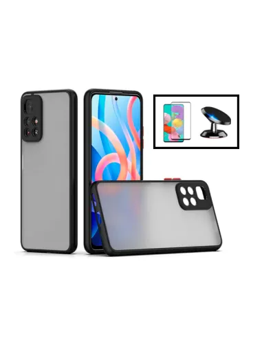 Kit Capa Camera Protection + Vidro Temperado Premium + Suporte Magnético Xiaomi Redmi Note 11T 5G - Preto