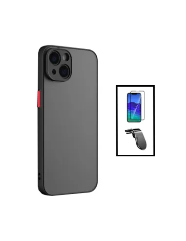 Kit Capa Camera Protection + Vidro Temperado Premium + Suporte Magnético L para Apple iPhone 14 - Preto