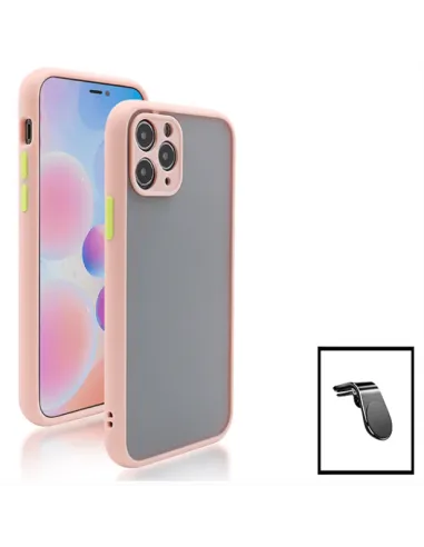 Kit Capa Camera Protection + Vidro Temperado Premium + Suporte Magnético L para Apple iPhone 14 - Rosa