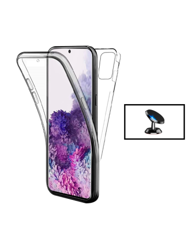 Kit Capa 3x1 360° Impact Protection + Suporte Magnético de Carro para Samsung Galaxy Note 10 Lite - Transparente/Branco