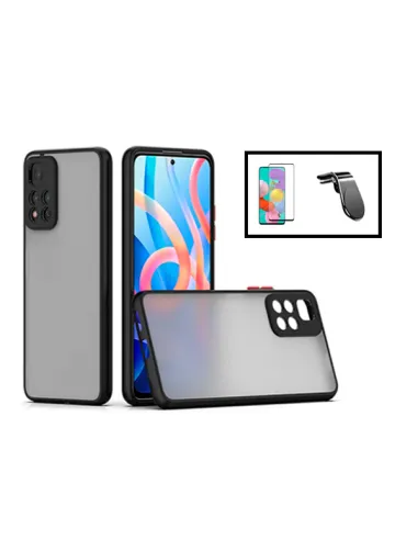 Kit Capa Camera Protection + Vidro Temperado Premium + Suporte Magnético L para Xiaomi 11i HyperCharge - Preto