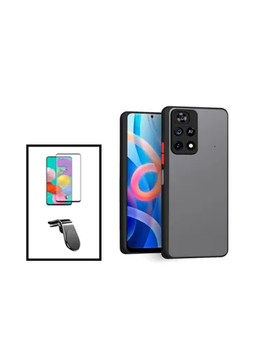 Kit Capa Camera Protection + Vidro Temperado Premium + Suporte Magnético L para Xiaomi Poco M4 Pro - Preto