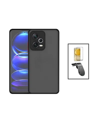 Kit Capa Camera Protection + Vidro Temperado Premium + Suporte Magnético L para Xiaomi Poco X5 - Preto