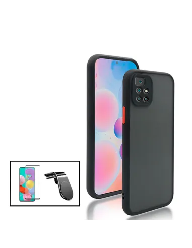 Kit Capa Camera Protection + Vidro Temperado Premium + Suporte Magnético L para Xiaomi Redmi Note 11 4G - Preto