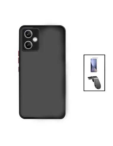 Kit Capa Camera Protection + Vidro Temperado Premium + Suporte Magnético L para Xiaomi Redmi Note 12 - Preto