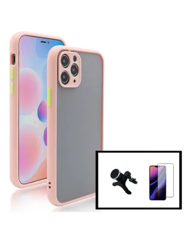 Kit Capa Camera Protection + Vidro Temperado Premium + Suporte Magnético Reforçado para Apple iPhone 14 - Rosa