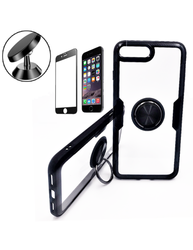 Kit Capa 3x1 Phonecare Clear Armor + Película de Vidro Temperado 5D Full Cover + Suporte Magnético de Carro para iPhone 7 / 8