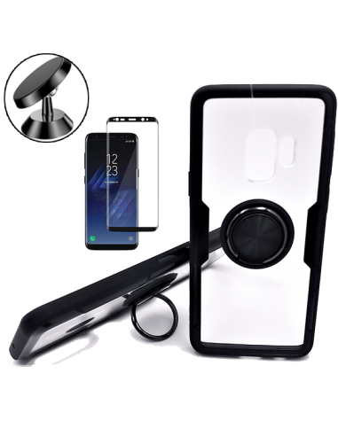 Kit Capa 3x1 Phonecare Clear Armor + Película de Vidro Temperado 5D Full Cover + Suporte Magnético de Carro para Samsung Galaxy 
