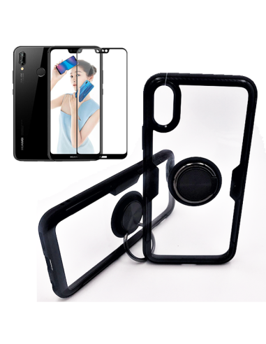 Kit Capa 3x1 Phonecare Clear Armor + Película de Vidro Temperado 5D Full Cover para Huawei P20 Lite