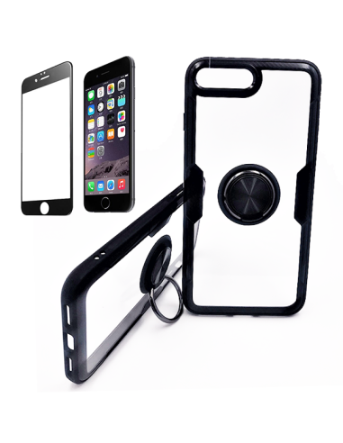 Kit Capa 3x1 Phonecare Clear Armor + Película de Vidro Temperado 5D Full Cover para iPhone 7 / 8