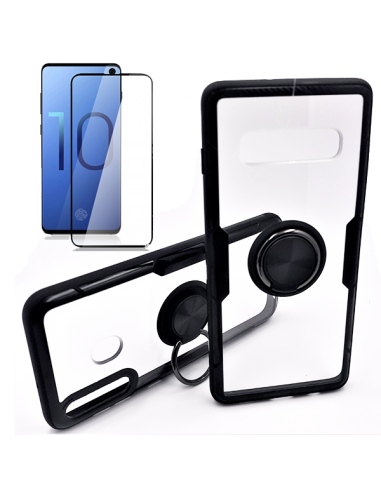 Kit Capa 3x1 Phonecare Clear Armor + Película de Vidro Temperado 5D Full Cover para Samsung Galaxy S10 Plus