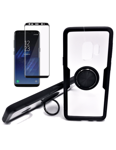 Kit Capa 3x1 Phonecare Clear Armor + Película de Vidro Temperado 5D Full Cover para Samsung Galaxy S9