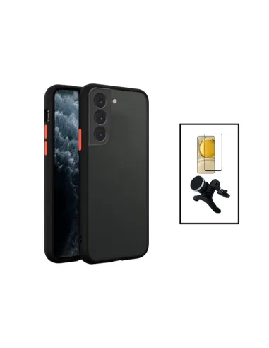 Kit Capa Camera Protection + Vidro Temperado Premium + Suporte Magnético Reforçado para Samsung Galaxy S23 - Preto