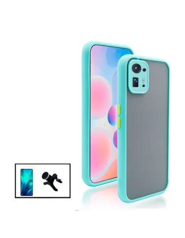 Kit Capa Camera Protection + Vidro Temperado Premium + Suporte Magnético Reforçado para Xiaomi Mix 4 - Azul Claro