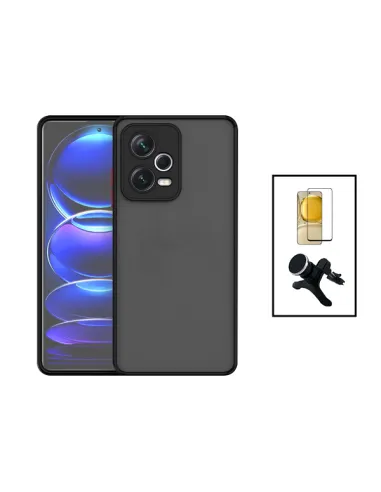 Kit Capa Camera Protection + Vidro Temperado Premium + Suporte Magnético Reforçado para Xiaomi Poco X5 - Preto