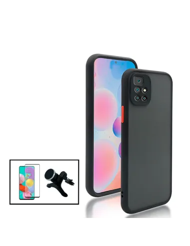 Kit Capa Camera Protection + Vidro Temperado Premium + Suporte Magnético Reforçado para Xiaomi Redmi Note 11 4G - Preto