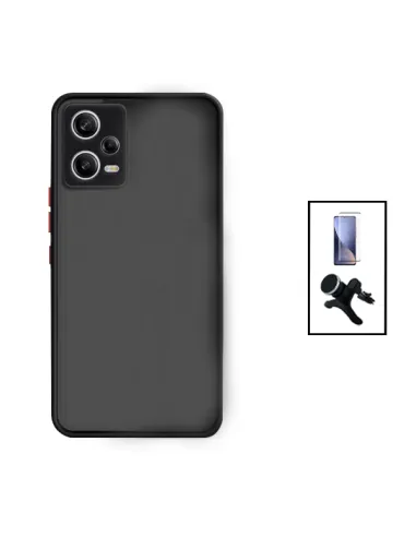 Kit Capa Camera Protection + Vidro Temperado Premium + Suporte Magnético Reforçado para Xiaomi Redmi Note 12 Pro - Preto