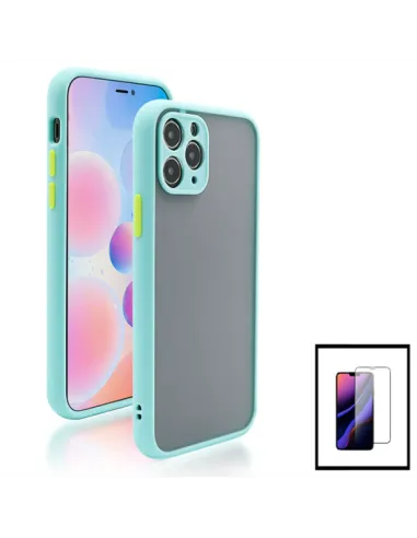 Kit Capa Camera Protection + Vidro Temperado Premium para iPhone 11 Pro Max - Azul Claro