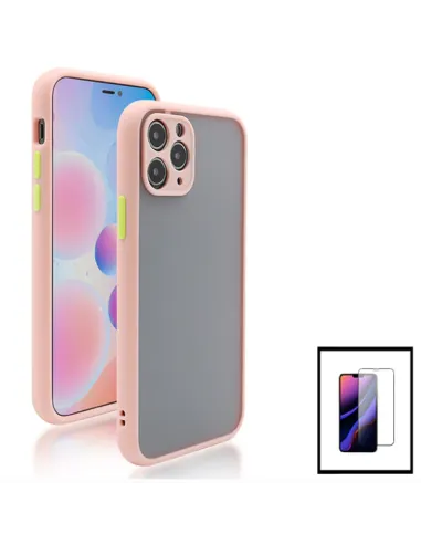 Kit Capa Camera Protection + Vidro Temperado Premium para iPhone 11 Pro Max - Rosa