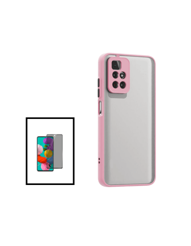 Kit Capa Anti Choque Camera Protection + Película 5D Anti-Spy para Xiaomi Redmi Note 11T 5G - Rosa