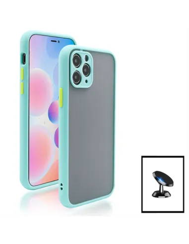 Kit Capa Camera Protection + Suporte Magnético para iPhone 11 - Azul Claro