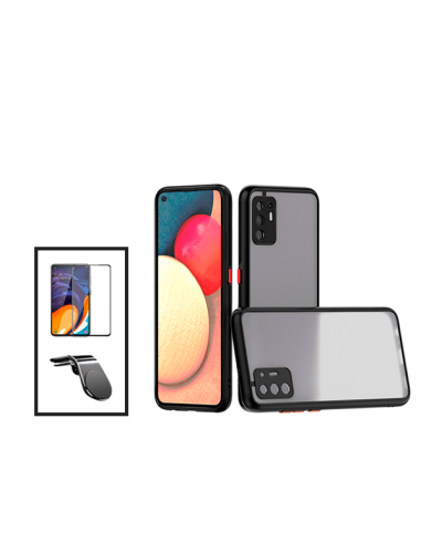 Kit Capa Anti Choque Camera Protection + Película 5D Full Cover + Suporte Magnético L Safe Driving Carro para Oppo F19 Pro+ 5G -