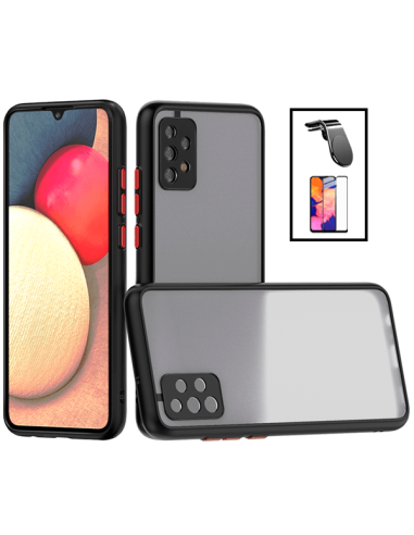 Kit Capa Anti Choque Camera Protection + Película 5D Full Cover + Suporte Magnético L Safe Driving Carro para Samsung Galaxy A23