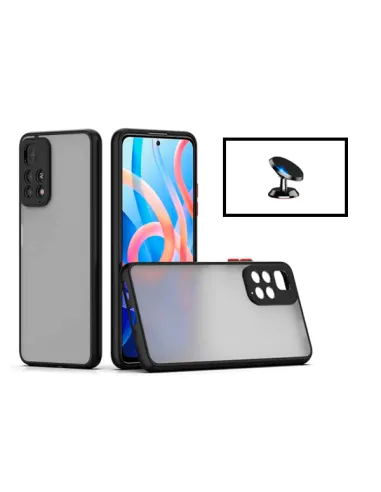 Kit Capa Camera Protection + Suporte Magnético para Xiaomi Redmi Note 11 Pro 5G - Preto