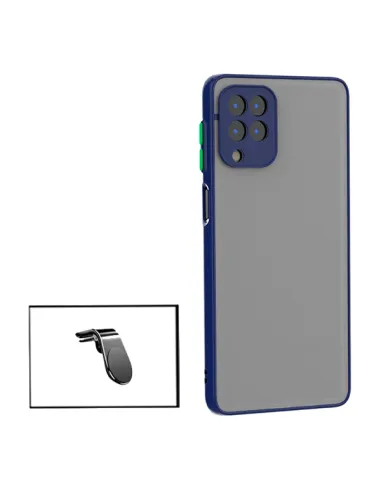 Kit Capa Camera Protection + Suporte Magnético L para Samsung Galaxy A12 - Azul