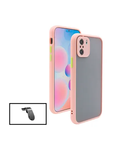 Kit Capa Camera Protection + Suporte Magnético L para Xiaomi Poco F3 - Rosa